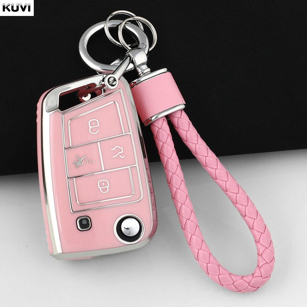 

Tpu Car Key Cover Case Shell Fob Protector For Vw Polo Skoda Octavia A7 Kodiaq Seat Ateca Leon Golf 7 Mk7 Vii Tiguan Keychain