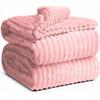 Blanket 180X200 Ribbed Soft Ricky Velvet Pink Pink