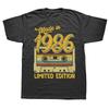 Fabriqué en 1986 Édition Limitée Cadeau d'Anniversaire T-shirts Style d'Été Graphique Coton Streetwear Manches Courtes T-shirt Vêtements Homme