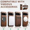 Foldable Bracket Stand Genuine Leather Phone Case For Google Pixel 10 Pro 9pro 9A 8pro 7pro 6 6A Kickstand Protective Back Shell