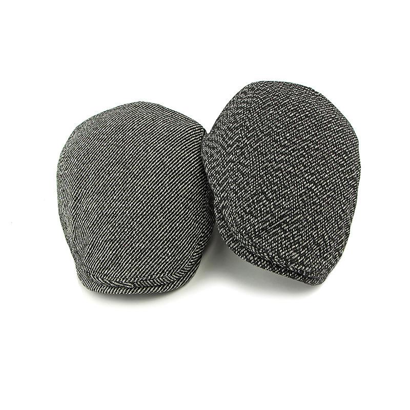 Men's Autumn Winter Peaked Cap Thick Warm Forward Cap Middle-Aged and Elderly Retro Beret