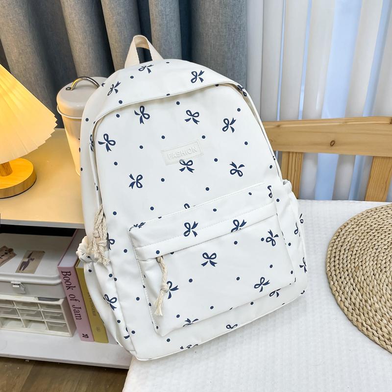 Women Laptop Backpack Large Capacity Versatile Rucksack Bowknot Backpack School Outdoor Camping Picnic Bag