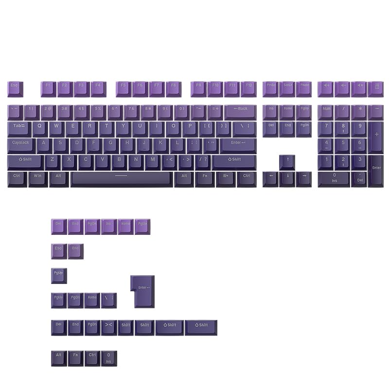 Keycaps 132 Keys Double Shot OEM Profile Light Transmitting PBT Custom Keycap Set for Mechanical Keyboards for Cherry Gateron MX Switches with 7 Shape