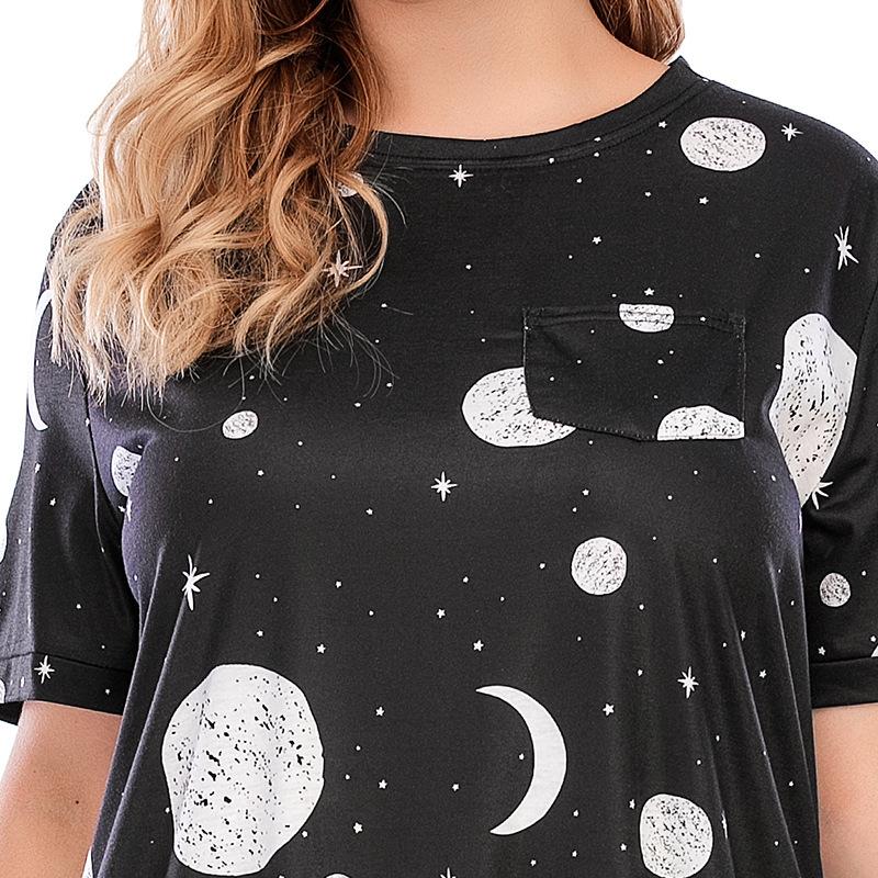 Summer Women's Nightgowns Plus Size T-Shirt Dress Homewear Loose Long Dresses