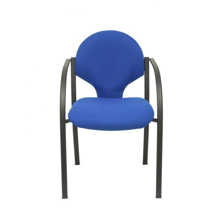 Chaises ergonomiques Hellin - PIQUERAS Y CRESPO - Pack de 2 - Accoudoirs fixes - Tissu bleu BALI