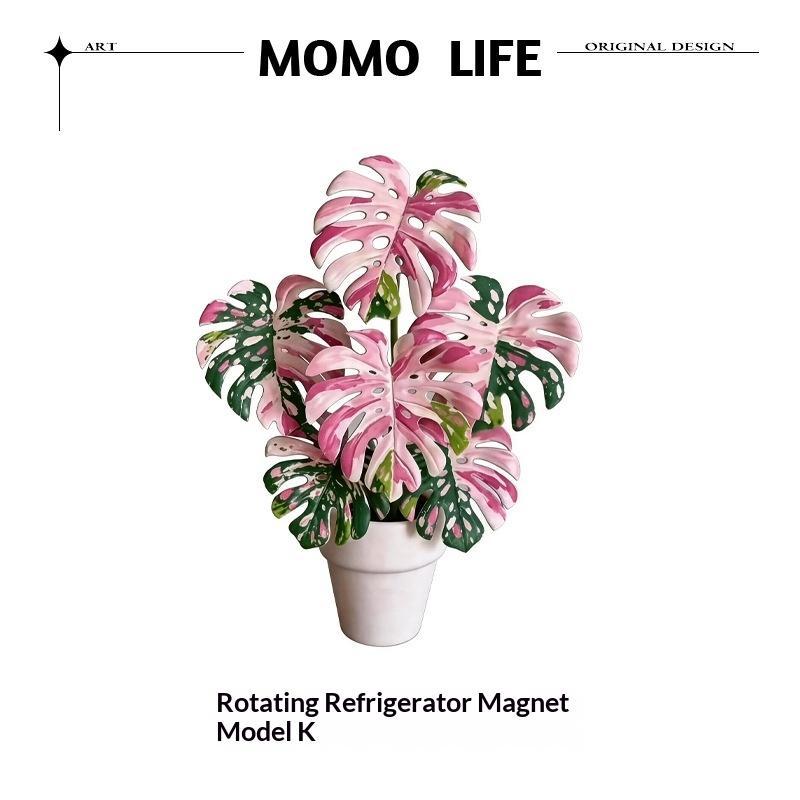 New Rotatable Mini Artificial Plant Fridge Magnets Realistic Leaf Design For Home Kitchen Office Decor