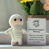 Positive Plush Inspirational Stuffed Animal Mummy Plush Cute Knitted Doll With Encouraging Card For Halloween Women Valentines