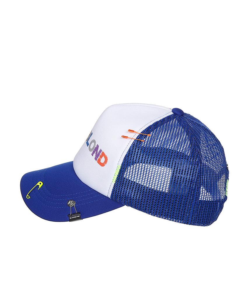 BLACKBLOND Vividi Uncover Colors Logo Trucker Mesh Cap (Blue)