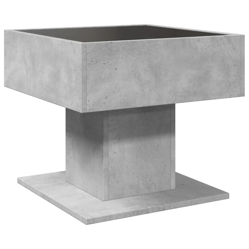 LED Coffee Table Concrete Grey 50 x 50 x 45 cm Particleboard