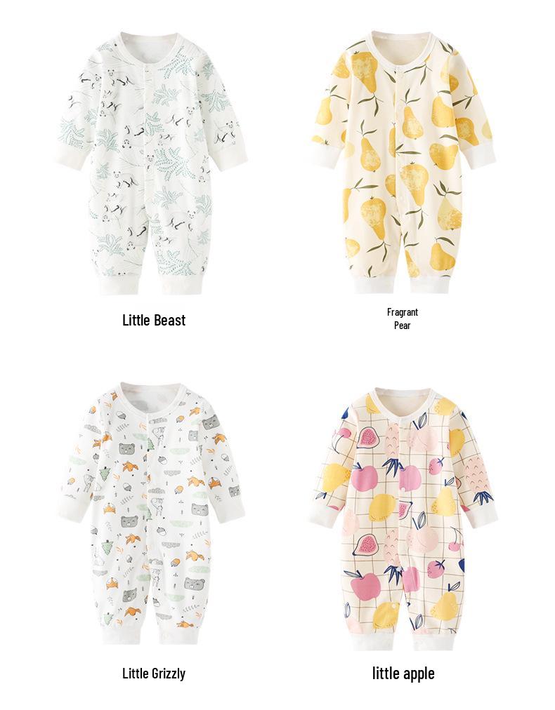 Autumn Newborn Pure Cotton Rompers: Air Conditioning Monk Clothes for Spring, Summer, and Fall
