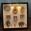 DIY Personalize Mini Museums Silhouettes Box Set with Gold Frame and Mini Figures Photo Display Shadows Box for Home Decors