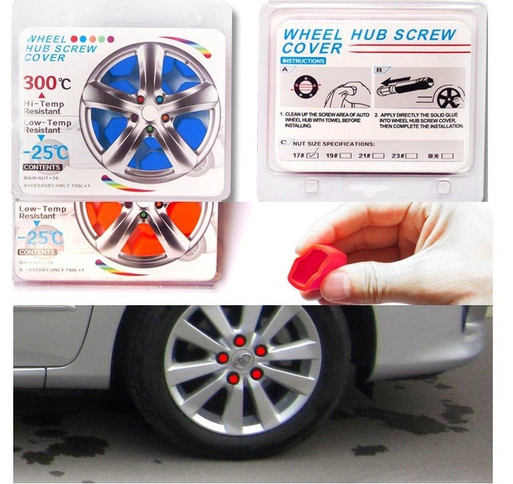 SUNNY 20 Pcs Value Wheel Nut Covers Hexagon Silicone Universal Screw Protector Bolt Cap