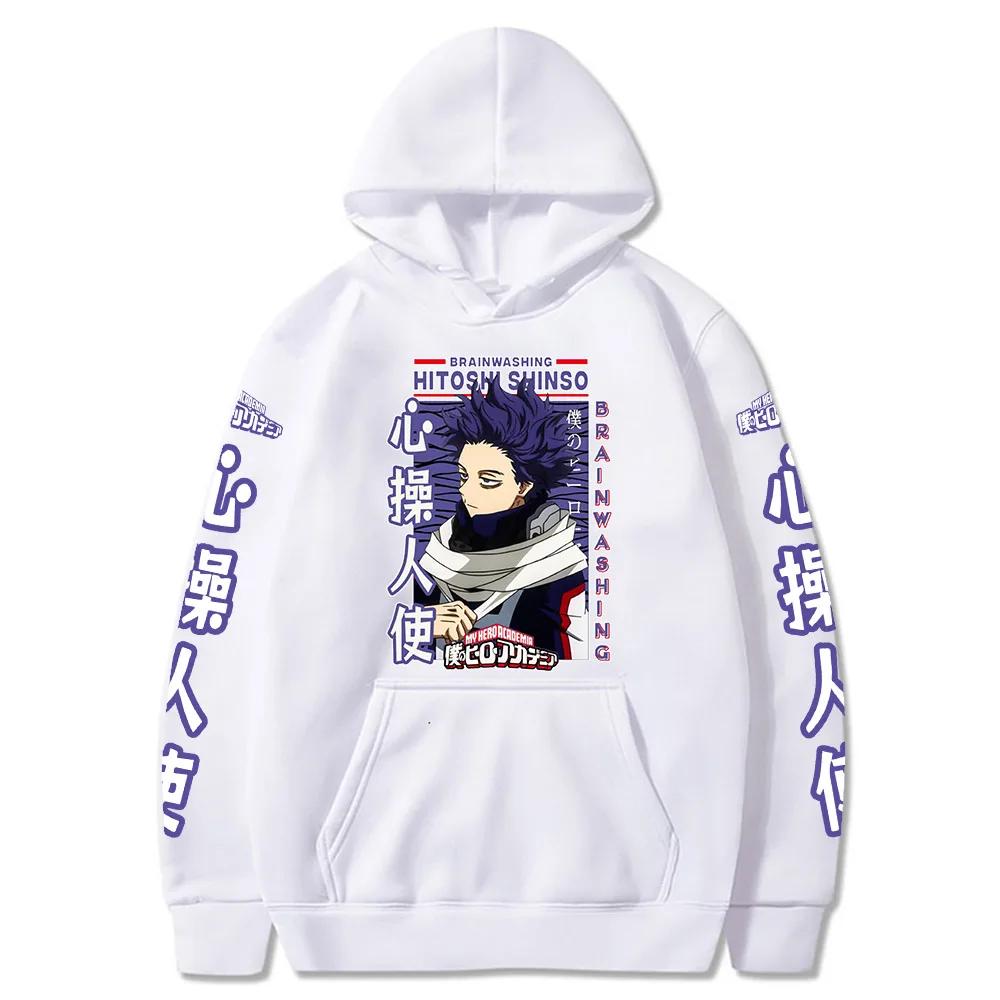 Harajuku Anime My Hero Academia Hitoshi Shinsou Cartoon Men Hoodies Boku no Hero Academia Unisex Long Sleeve Sweatshirts