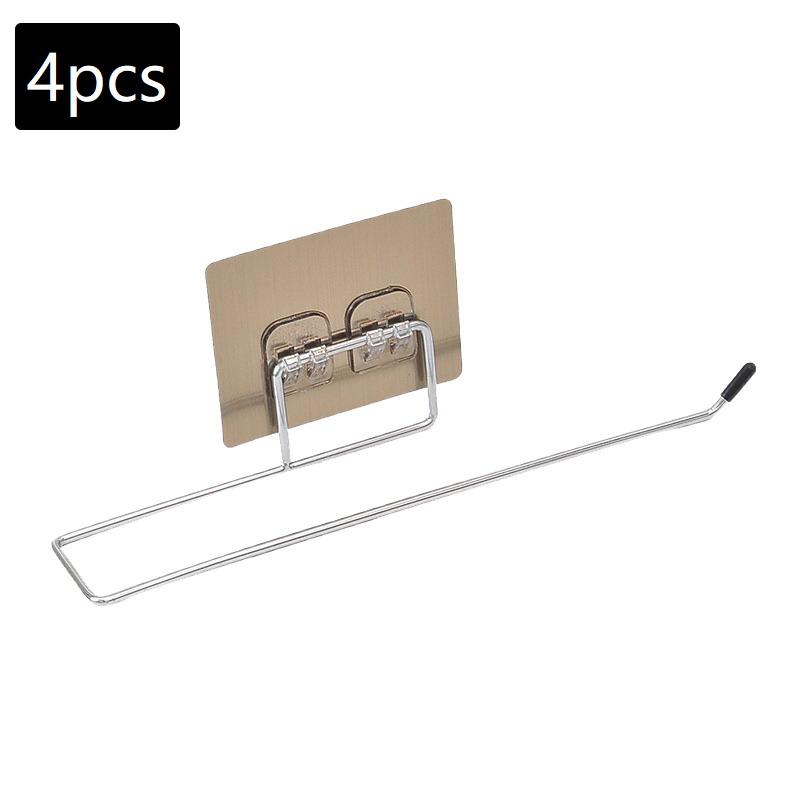 The Kitchen Wall Hanging Paper Towel Rack,Plastic Wrap , Perforation-Free Dish Cloth Stainless Steel Organizer Hooks