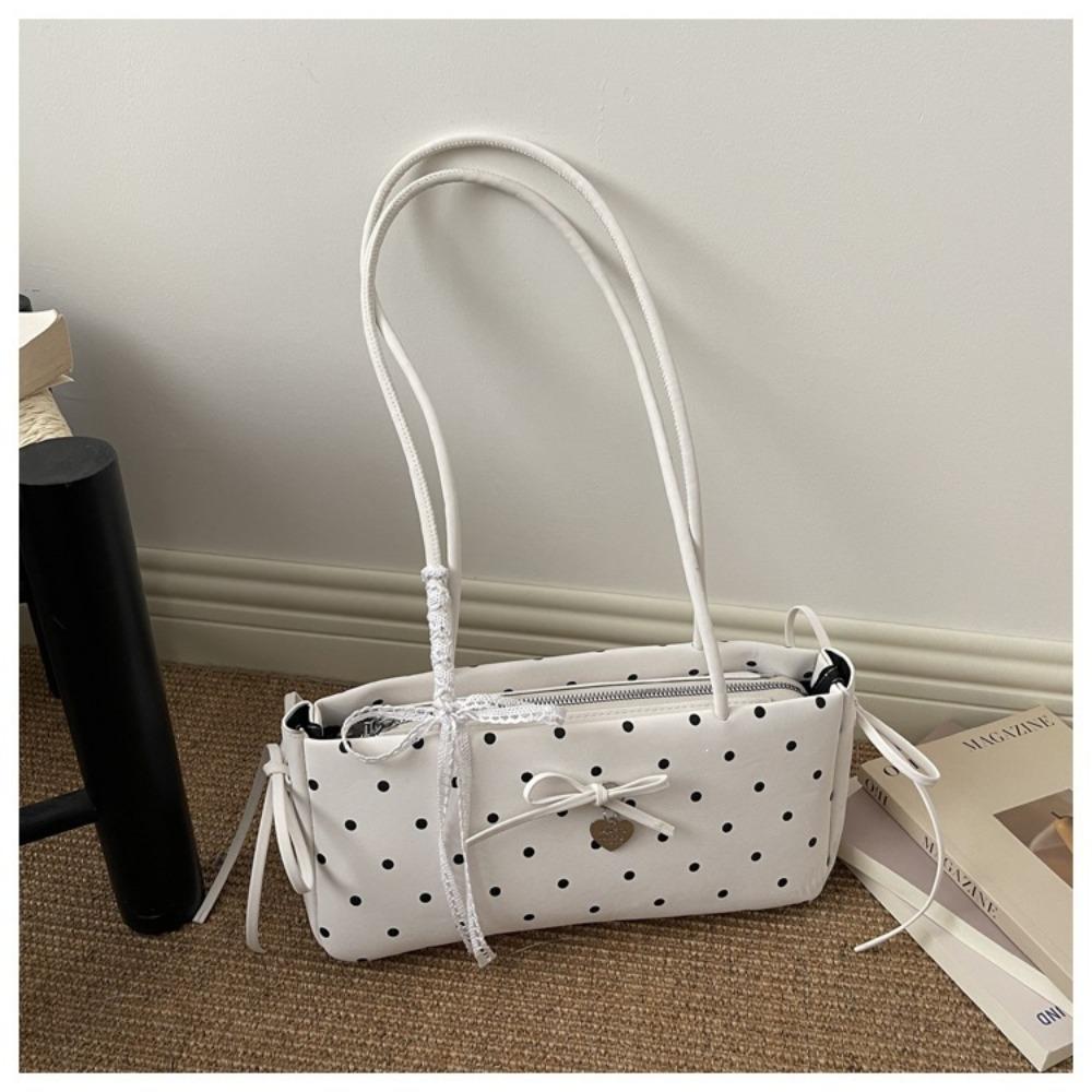 Casual Y2k Pillow Bag Polka Dot With Charm Shoulder Bag Large Capacity Long Shoulder Strap Underarm Bag Women