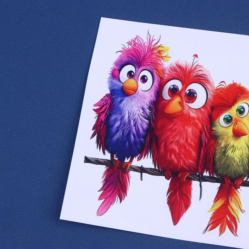 3Pcs Funny Bird Creative Glass Window Decorative Stickers For Windows Glass Wall Mirror Festival Home Decoration