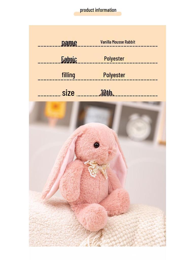 Adorable Lop-eared Rabbit Plush Toy Doll - Cartoon Comfort Pillow for Kids