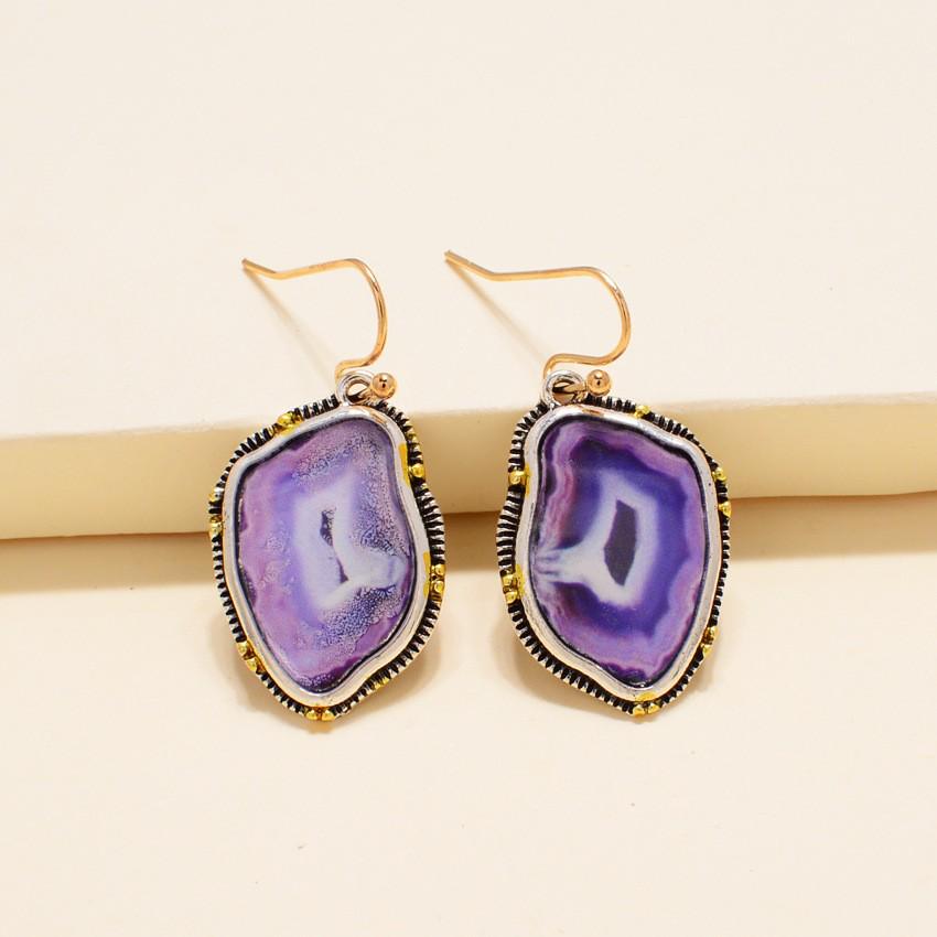 Vintage Amethyst Two-Tone Pendant Earrings