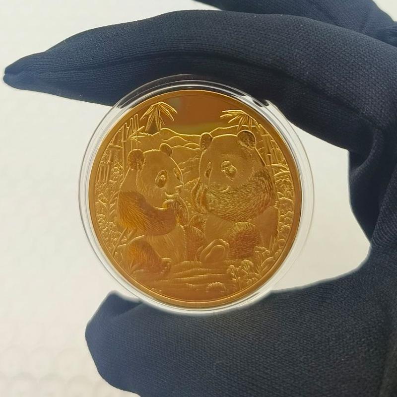 Panda Coins, Gold-plated and Silver Plated, Commemorative Medals, Metal Crafts, Panda Commemorative Medals, Small Gifts