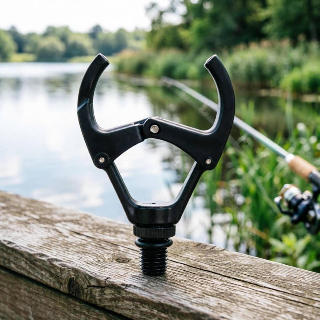 Rod Rest with Spring Clamp Threaded Fishing Gripper Wear-Resistant