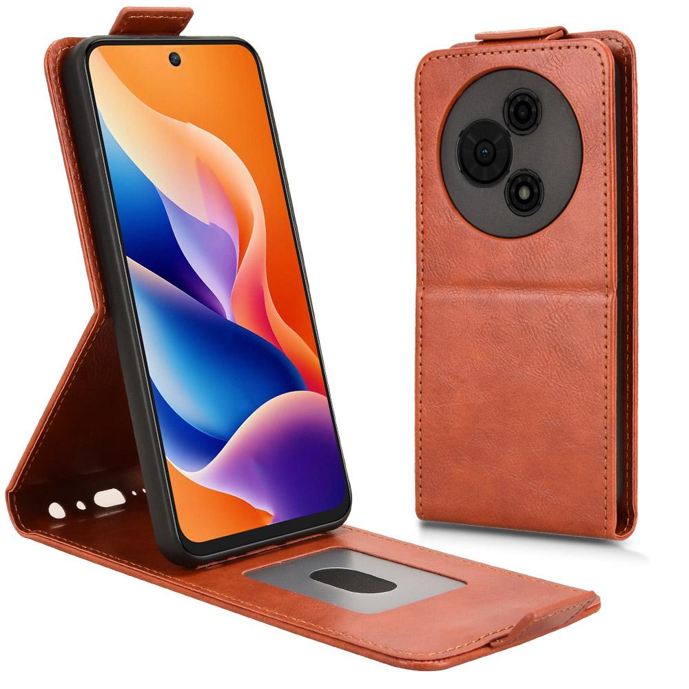 

Для TCL 605 4G Чехол-подставка Магнитная застежка Вертикальный откидной кожаный чехол для телефона с держателем для карт Orange