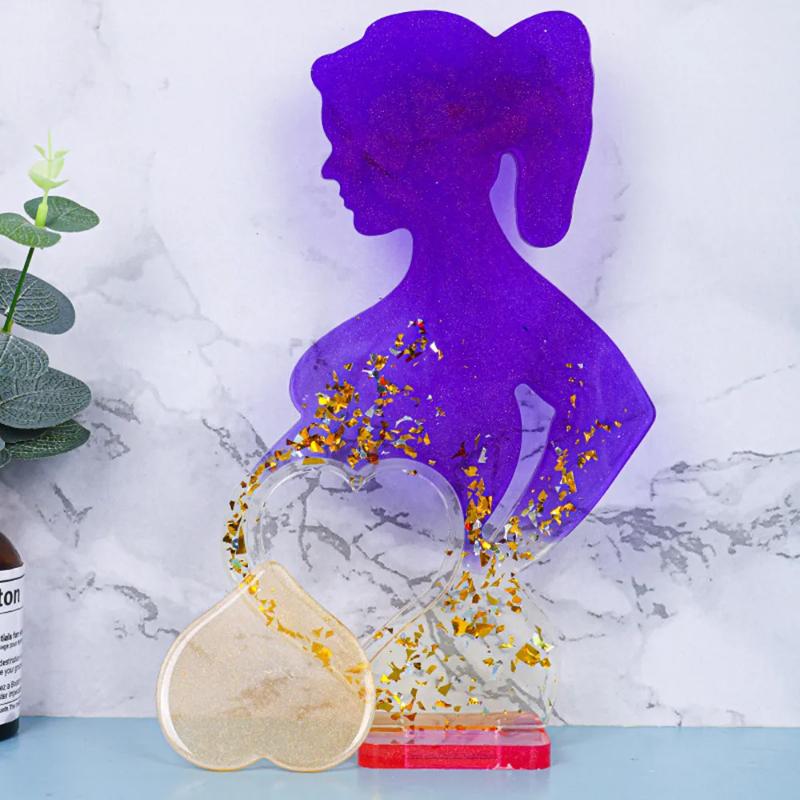 1PCS Photo Frame Women Resin Silicone Mold,Pregnant Mom Shape Silicone Epoxy Molds for Table Decor,Baby Gift, Mother's Day Gift