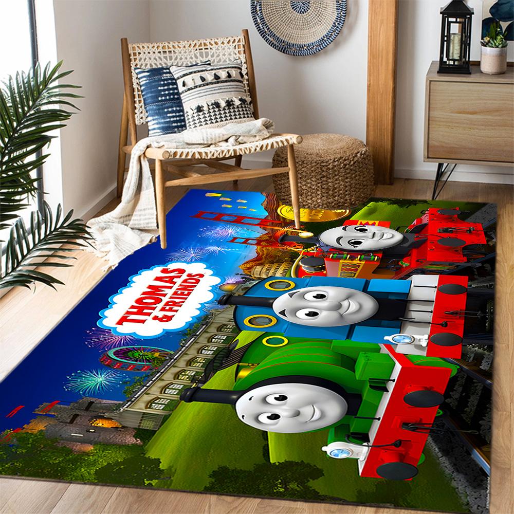 Thomas Train Birthday Party Carpet Design for Hallway Dormitory Game Room Balcony Antislip Carpet Anime Office Decor