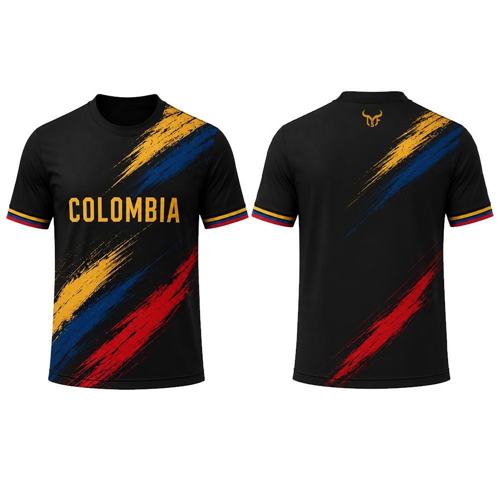 New Colombia Flag Colors Print Soccer Jersey Stadium Sports Training Breathable Soccer T-Shirt Men's Outdoor Casual O-neck Tops