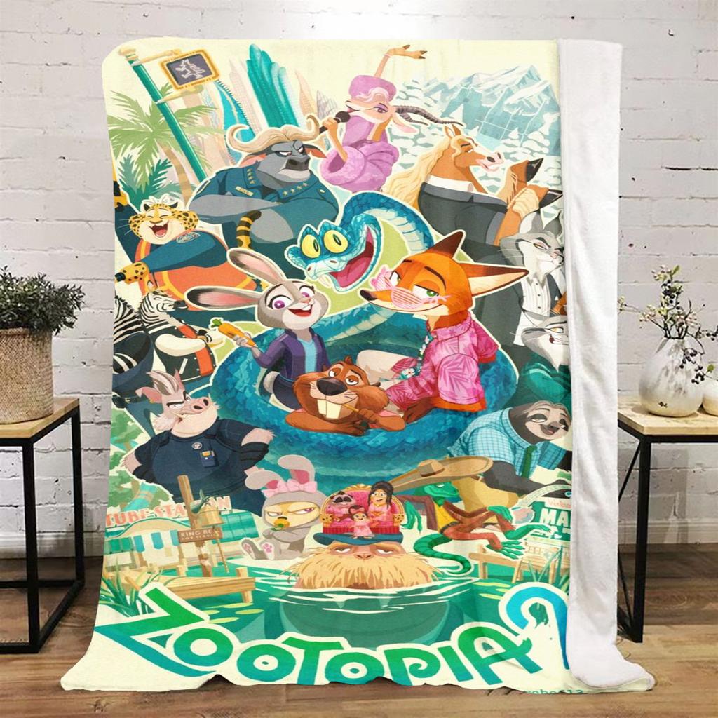 ZOOTOPIA Plush Blanket Soft Comfortable All Seasons Perfect Sofa Office Naps Outdoor Travel Makes Great Gift