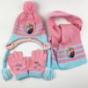 Princess Snowflake Knit Hat, Scarf, and Gloves Set for Girls – Winter Warmth with Cartoon Design