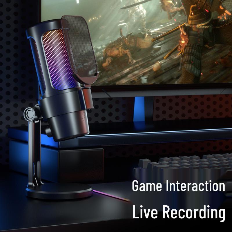 M8 RGB Esports Gaming Microphone – USB Condenser Mic for Live Streaming and Recording
