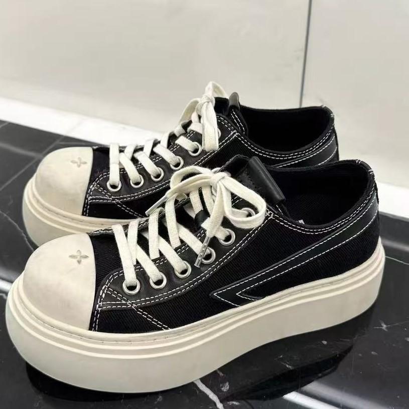 ~ Thick-soled meteor cross flower sneakers retro small dirty shoes dirty and damaged canvas shoes new women's shoes