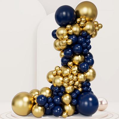 101 Stück Schickes Marineblau Gold Ballon-Set Einfacher Aufbau Für Hochzeiten Babypartys Partys Kein Strom Perfekte Deko Foto-Hintergrund