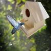 M-Modern-Bird Houses For Outside Hangable Wooden Bird Feeder Box With Pole Pet Cottage For Hummingbirds Cardinal Birds Outdoor