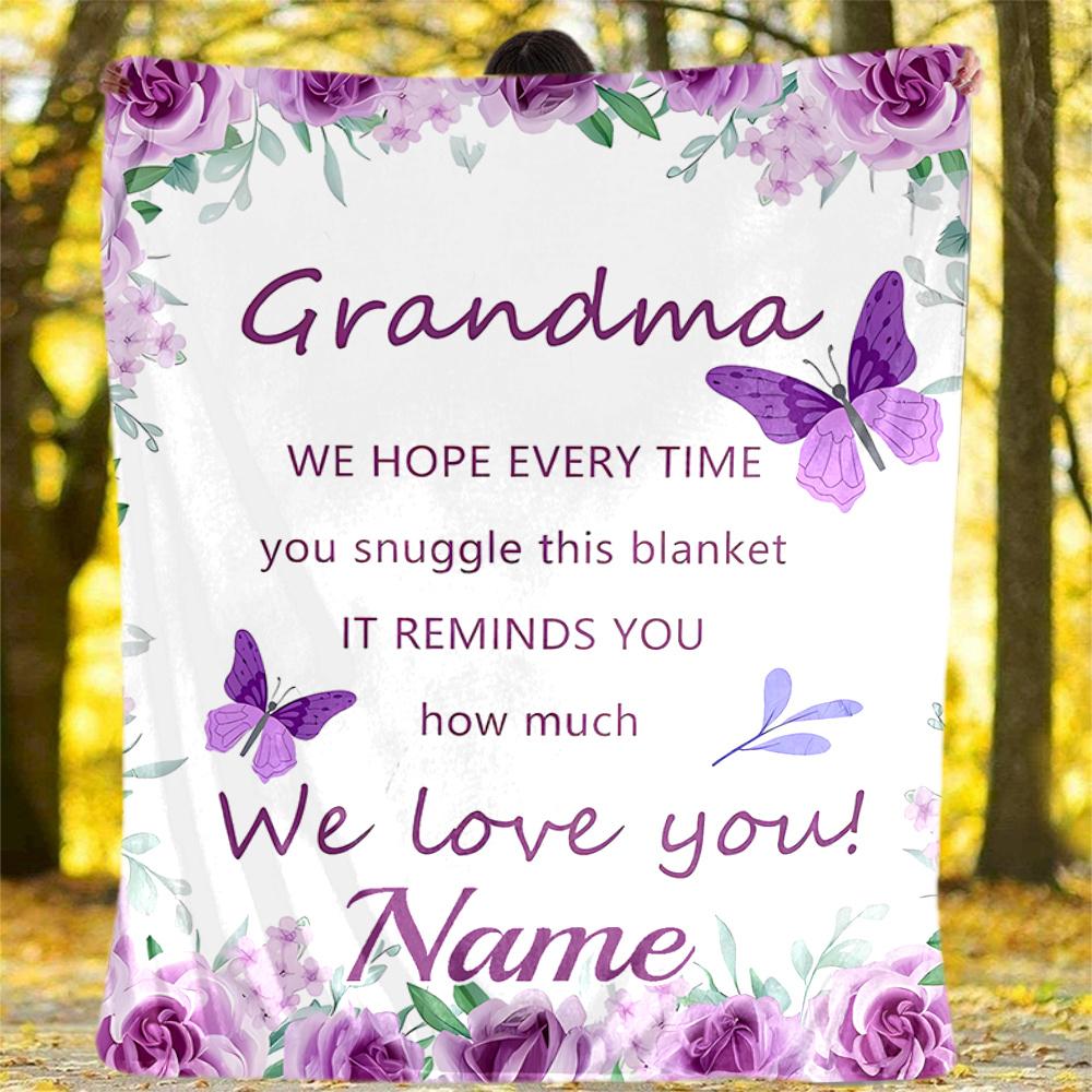 Grandma'S Love Wisdom Blanket Warmthful Decor Great For Sofa Couch Office Bed Picnics Four Seasons Multipurpose Digital Print Birthday Christmas Gift