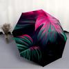 1pc Tropical Leaves Auto Open/close, All-Season Portable Folding Umbrella for Women & Men, Travel, Everyday, Formal Events - Compact Luxury Parasol, O
