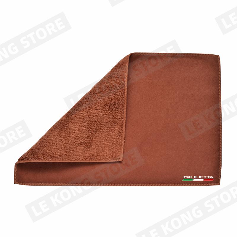 For Alfa Romeo Giulietta Stelvio Giulia Italian Flag Logo Cleaning Drying Cloth Car Wash Towel Soft Wash Double Layer Rags