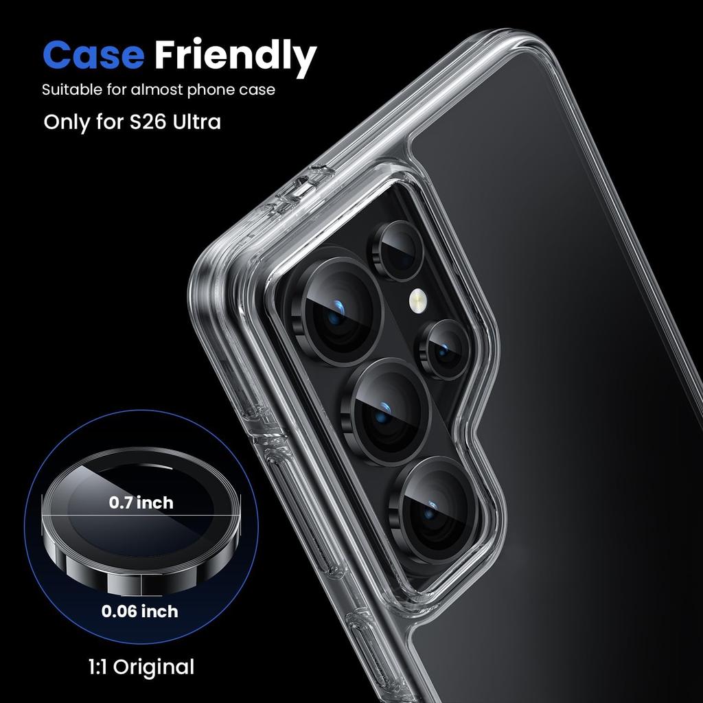 Camera Lens Protector for Samsung Galaxy S26 Ultra S25 Plus S24 Fe S23 A56 5G A36 A26 A16 A55 A35 A15 A25 A54 A14 A34