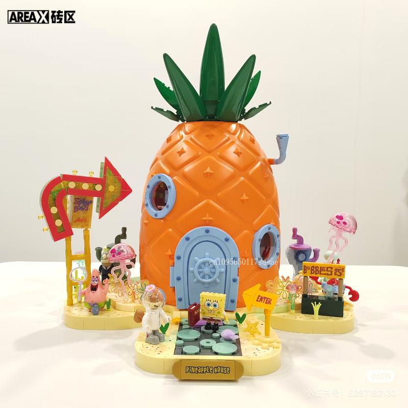 Spongebob Squarepants Pineapple House Construction Blocks Flagship Edition Children'S Assembly Game Plaything Model Present Building Blocks