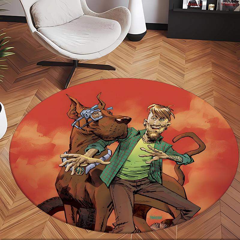 Scooby (19) Round Office Rug Decorative Floor Rug for Office Bedroom Living Room and Home Space