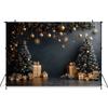 Christmas Tree Big Background For Photography Gold Ball Baby Shooting Props Home Gift Room Decoration Backdrop Studio Photobooth