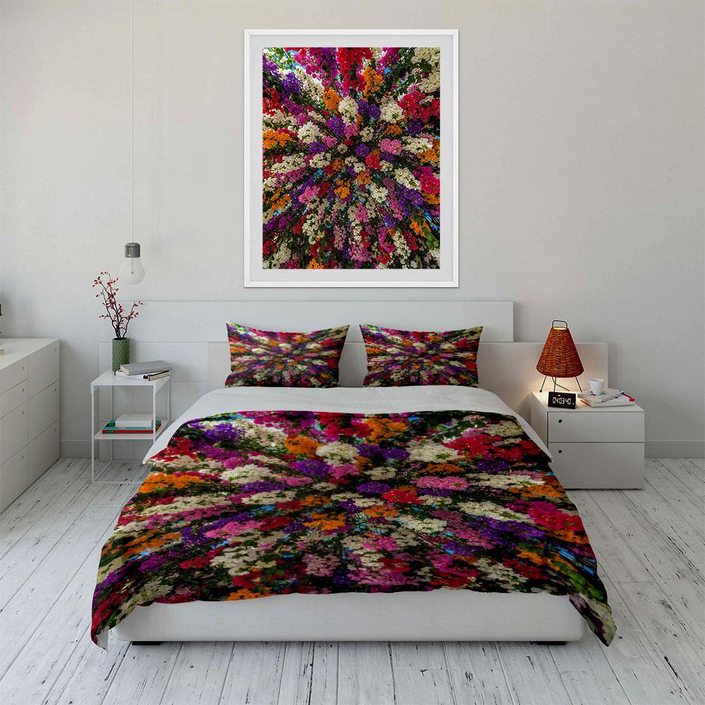 Vibrant Multicolored Floral Pattern. Bedding Sets Duvet Cover Sets Duvet Covers Pillowcases(1 * Duvet Cover 2 * Pillowcases Without Duvet Insert)