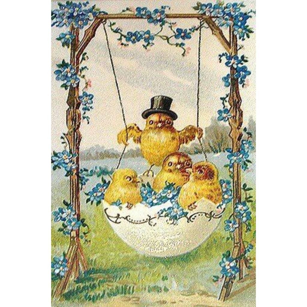 Easter Metal Wall Art Decor Vintage Cartoon Bunny Rabbit Rustic Tin Sign Home