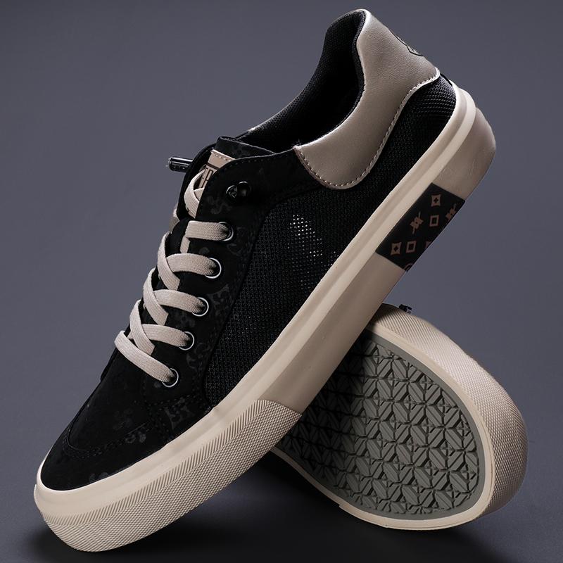 

Модная Новая Мужская Холщовая Обувь С Сеткой Повседневная Износостойкая Дышащая Трендовые Мужские Кроссовки На Шнуровке Плоская Спортивная Обувь SS24623 44