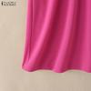 ZANZEA Women Casual Turn Down Collar Summer Short Sleeve Polo Dress