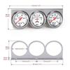 2" 52mm Oil Pressure Amp Meter Water Temp Triple Gauge 3 in 1 Set Chrome Panel
