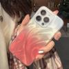 Gradual change smudge feather yarn for iPhone17promax Apple 16 laser mobile phone case 14/13 large hole 15
