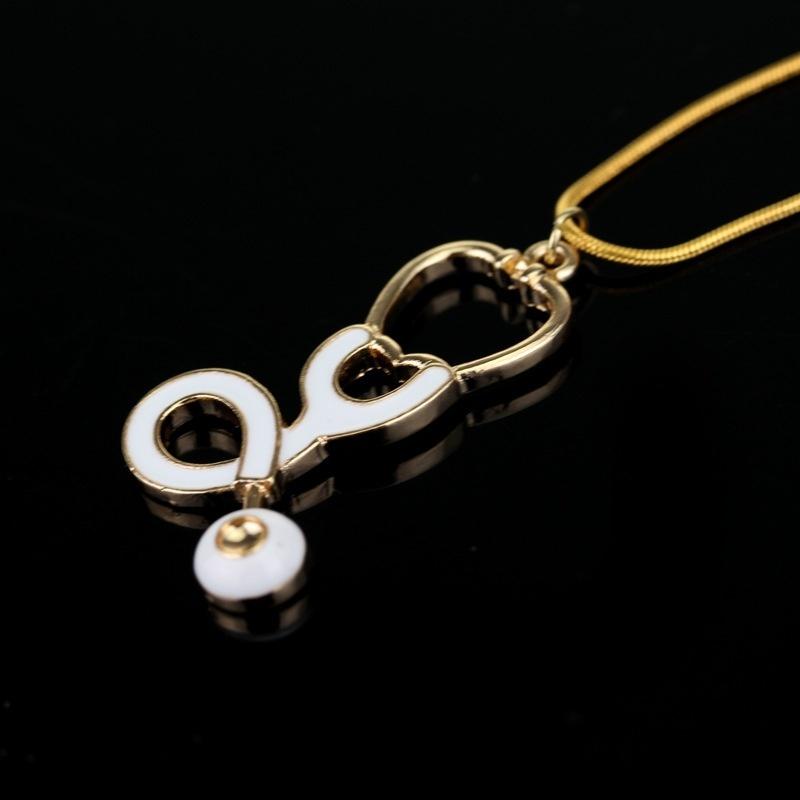 Rose Medical Stethoscope Heart Pendant Necklace Medical Necklace Medical Student Doctors Nurse Gi