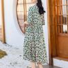 Elegant Women's Summer Dress Plus Size Half Sleeve Vintage Print Long Dresses Female Summer Clothes