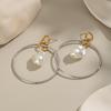  Popular Baroque Pearls Stud Earrings Golden Stainless Steel Attractive Chic Jewelry Accessories New Wholesale